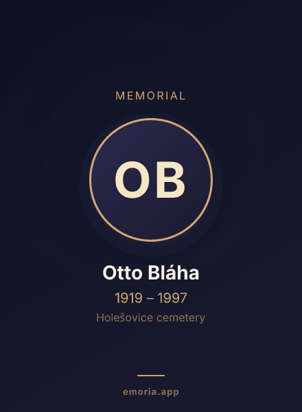 Memorial portrait of Otto Bláha