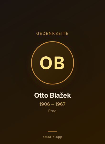 Gedenkportrait von Otto Blažek