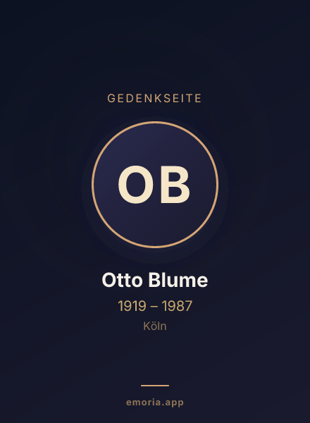 Gedenkportrait von Otto Blume