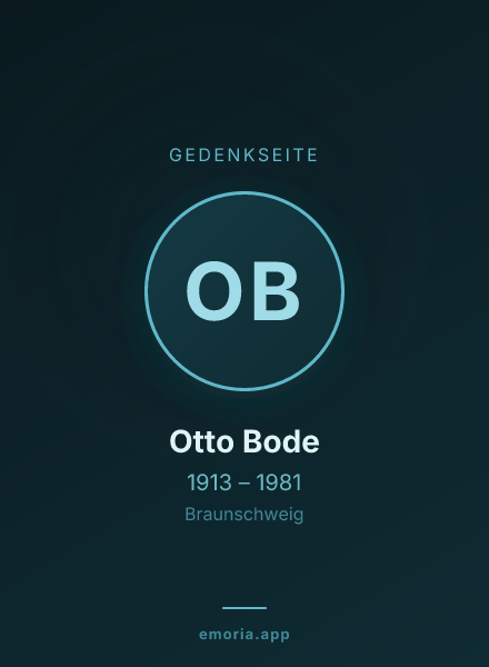 Gedenkportrait von Otto Bode