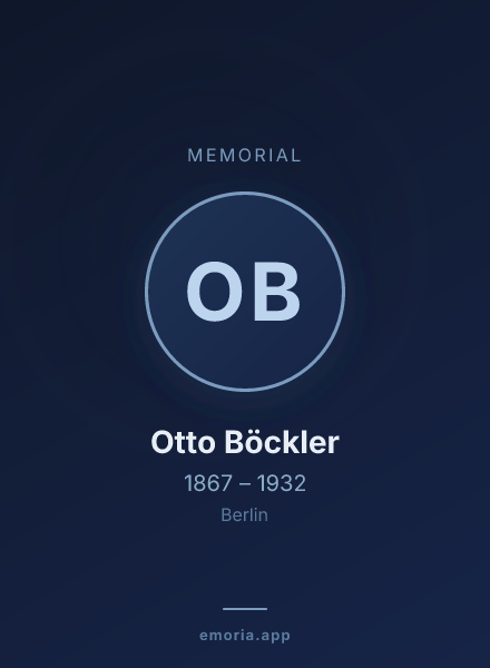 Memorial portrait of Otto Böckler