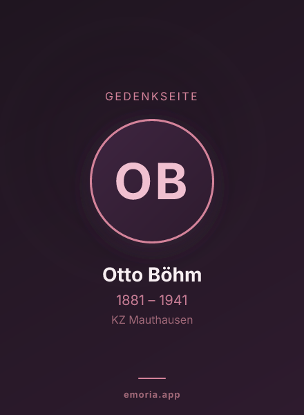 Gedenkportrait von Otto Böhm