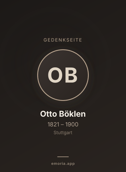 Gedenkportrait von Otto Böklen