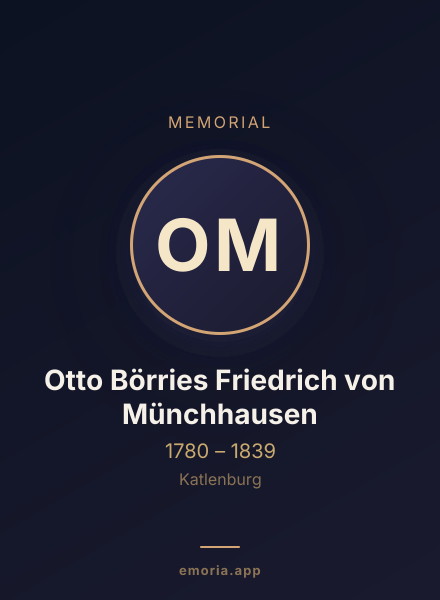 Memorial portrait of Otto Börries Friedrich von Münchhausen