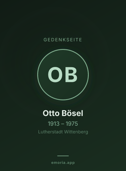 Gedenkportrait von Otto Bösel