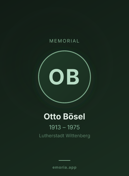 Memorial portrait of Otto Bösel