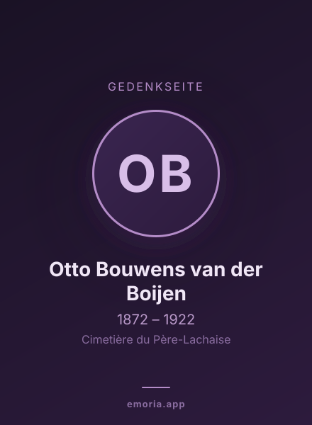 Gedenkportrait von Otto Bouwens van der Boijen