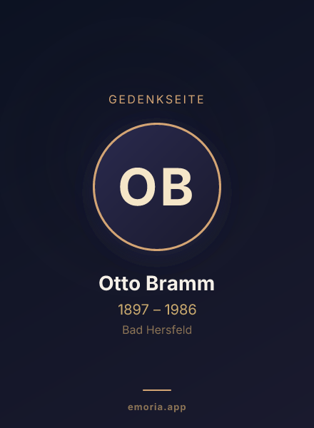Gedenkportrait von Otto Bramm