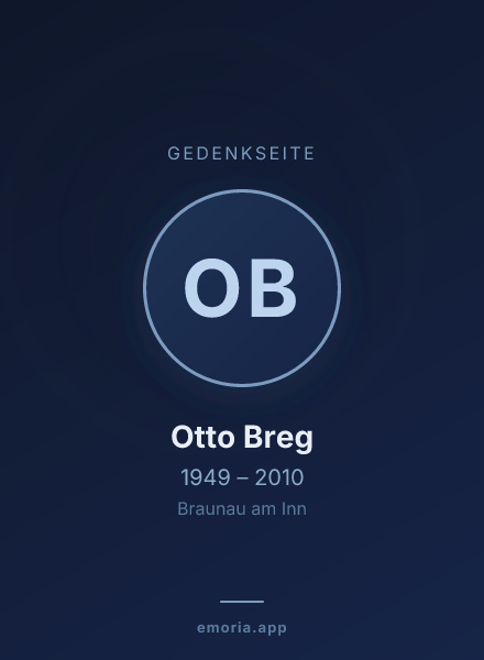 Gedenkportrait von Otto Breg