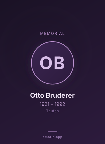 Memorial portrait of Otto Bruderer