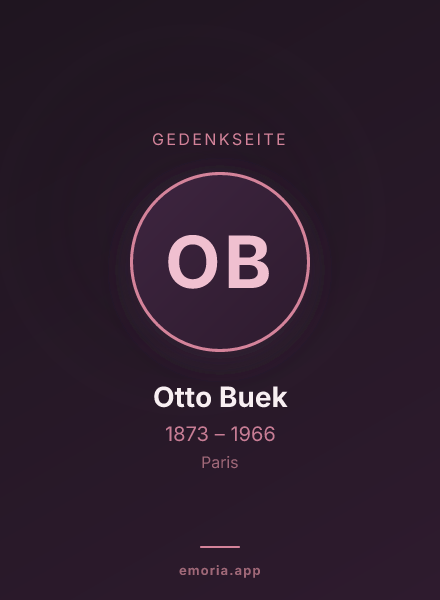 Gedenkportrait von Otto Buek