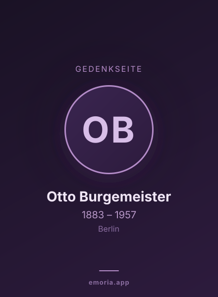 Gedenkportrait von Otto Burgemeister