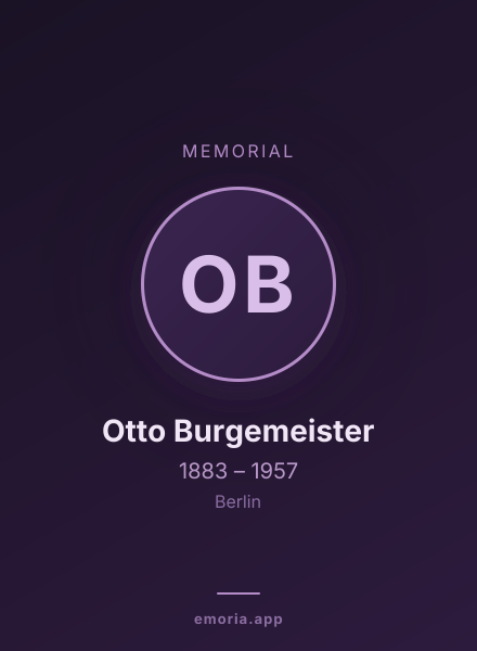 Memorial portrait of Otto Burgemeister