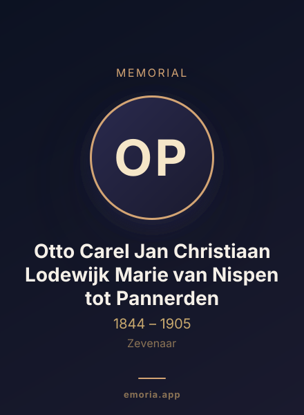 Memorial portrait of Otto Carel Jan Christiaan Lodewijk Marie van Nispen tot Pannerden