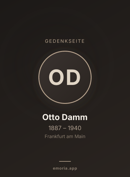 Gedenkportrait von Otto Damm