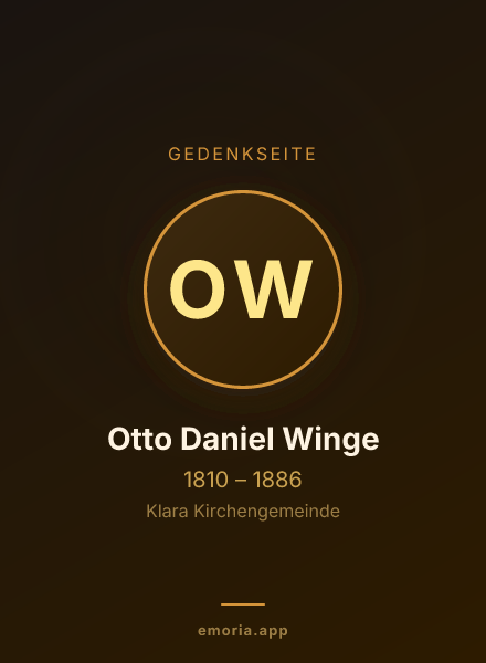 Gedenkportrait von Otto Daniel Winge