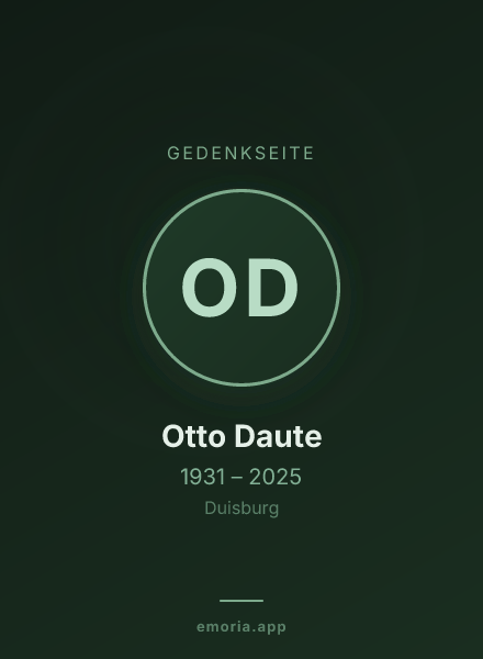 Gedenkportrait von Otto Daute