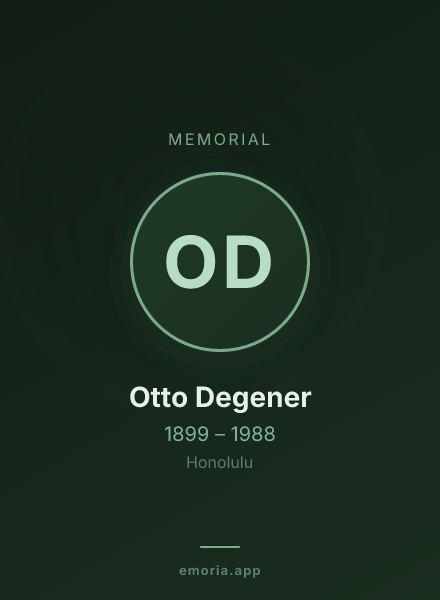 Memorial portrait of Otto Degener