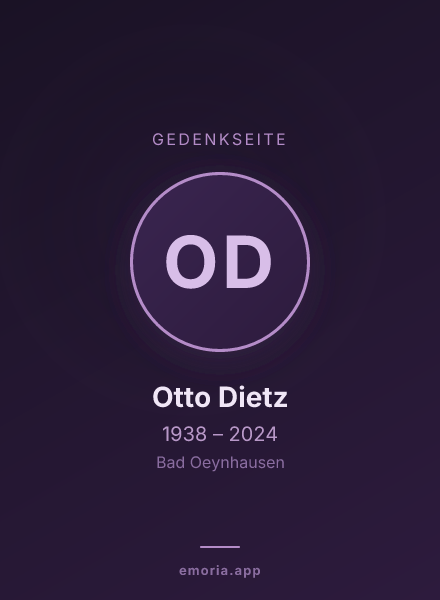 Gedenkportrait von Otto Dietz