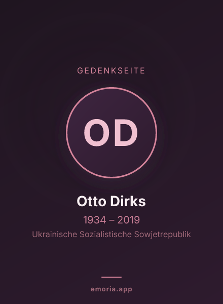 Gedenkportrait von Otto Dirks