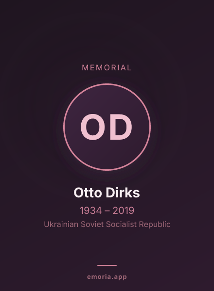 Memorial portrait of Otto Dirks