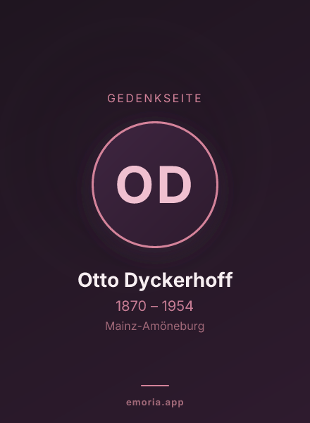 Gedenkportrait von Otto Dyckerhoff