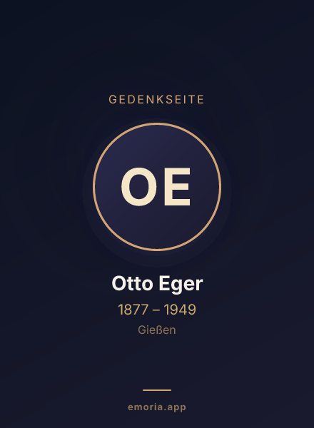Gedenkportrait von Otto Eger