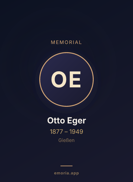 Memorial portrait of Otto Eger