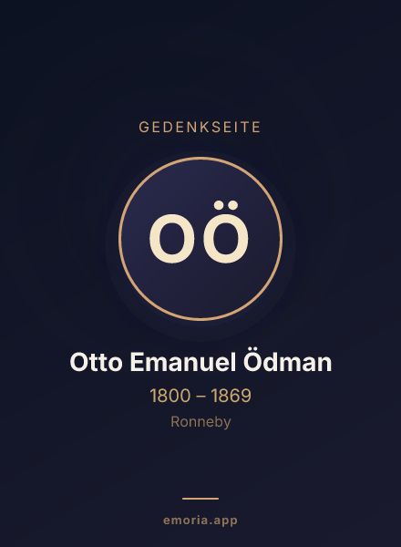 Gedenkportrait von Otto Emanuel Ödman