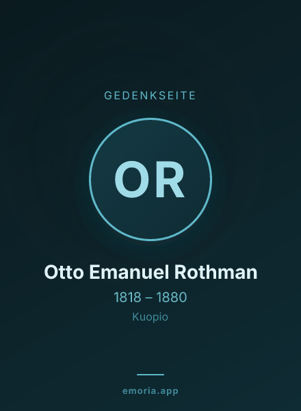 Gedenkportrait von Otto Emanuel Rothman