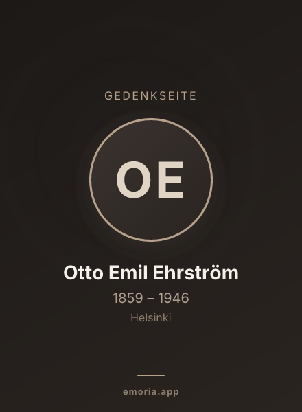 Gedenkportrait von Otto Emil Ehrström