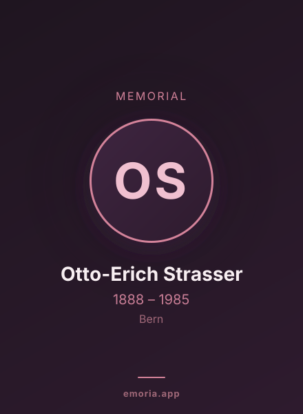Memorial portrait of Otto-Erich Strasser