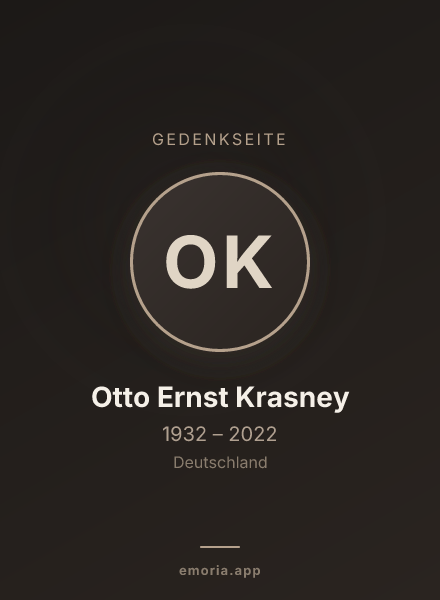 Gedenkportrait von Otto Ernst Krasney