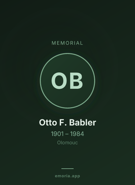 Memorial portrait of Otto F. Babler