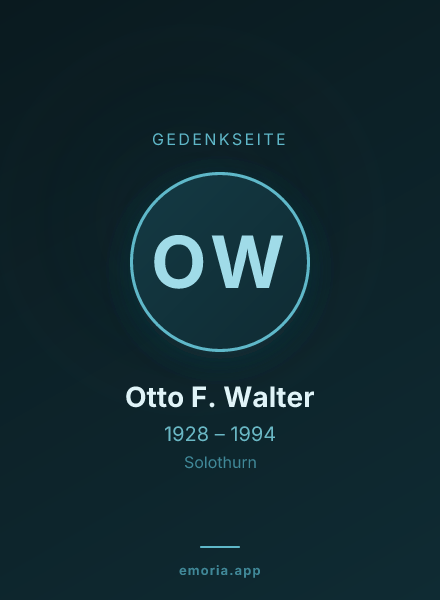 Gedenkportrait von Otto F. Walter