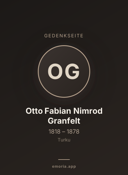 Gedenkportrait von Otto Fabian Nimrod Granfelt
