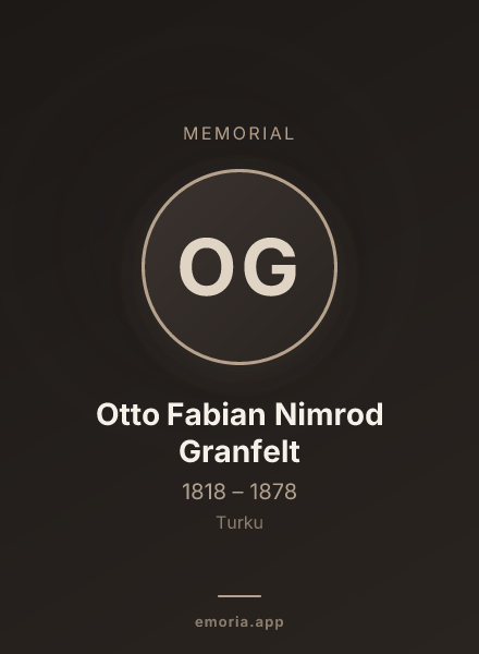 Memorial portrait of Otto Fabian Nimrod Granfelt