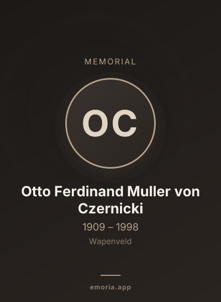 Memorial portrait of Otto Ferdinand Muller von Czernicki