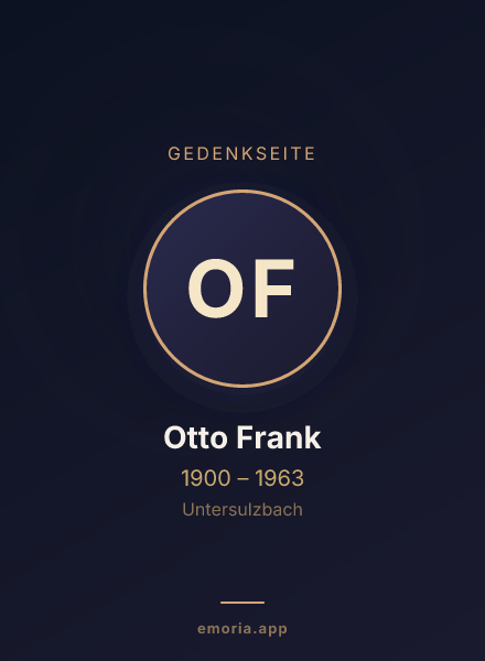 Gedenkportrait von Otto Frank