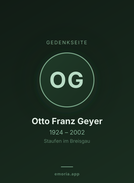 Gedenkportrait von Otto Franz Geyer