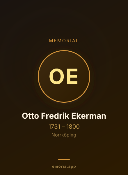 Memorial portrait of Otto Fredrik Ekerman
