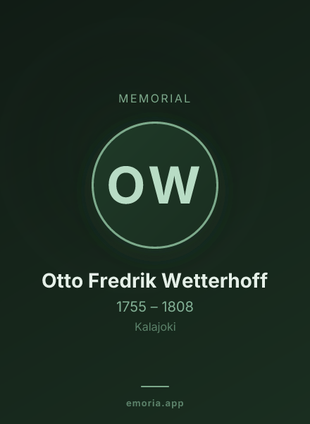 Memorial portrait of Otto Fredrik Wetterhoff