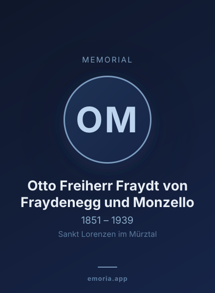 Memorial portrait of Otto Freiherr Fraydt von Fraydenegg und Monzello