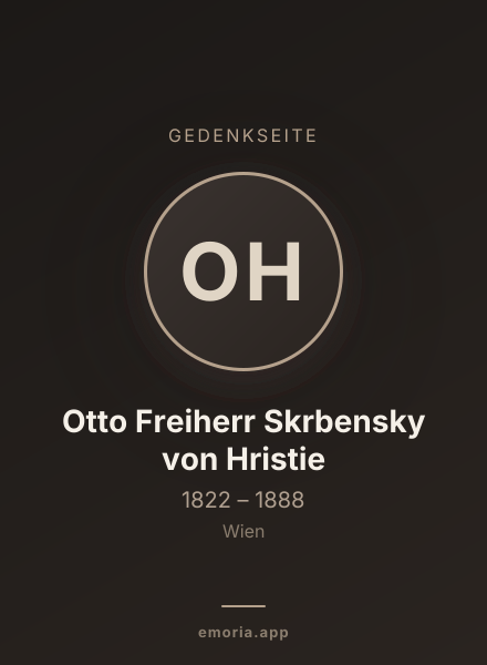 Gedenkportrait von Otto Freiherr Skrbensky von Hristie