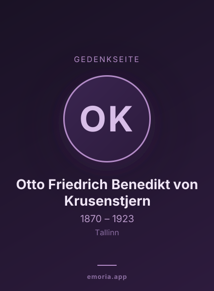 Gedenkportrait von Otto Friedrich Benedikt von Krusenstjern