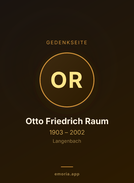 Gedenkportrait von Otto Friedrich Raum
