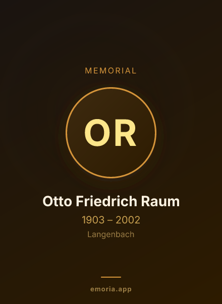 Memorial portrait of Otto Friedrich Raum
