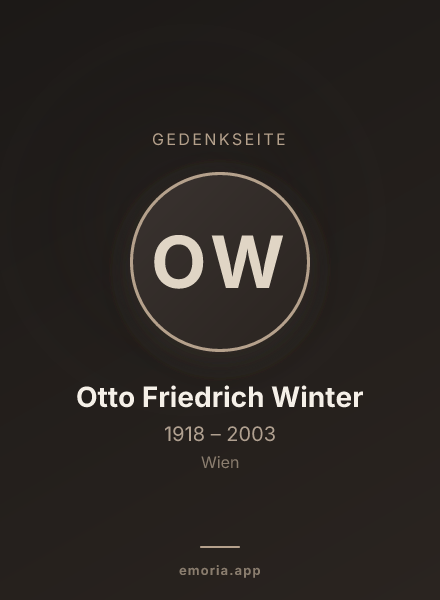 Gedenkportrait von Otto Friedrich Winter