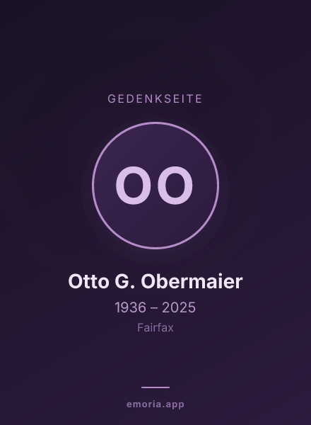 Gedenkportrait von Otto G. Obermaier