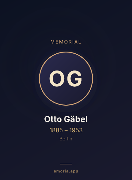 Memorial portrait of Otto Gäbel